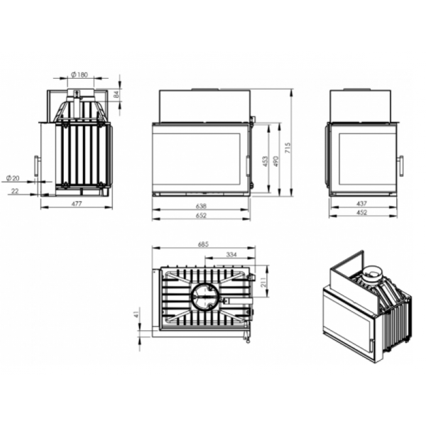 КАМІННА ТОПКА NORDFLAM TORN DECOR ЛІВА/ПРАВА