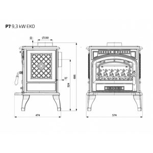 Чавунна піч KAWMET P7(9.3 KW)EKO