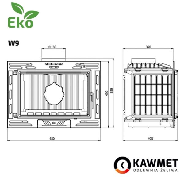 КАМІННА ТОПКА KAWMET W9 (9.8 KW) EKO