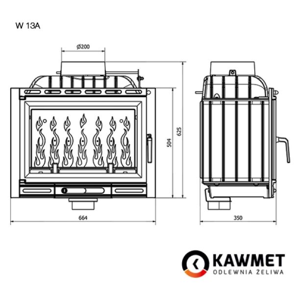 КАМІННА ТОПКА KAWMET W13 A (11.5 KW)