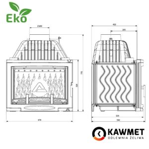 КАМІННА ТОПКА KAWMET W17 PANORAMA (16.1 KW) EKO
