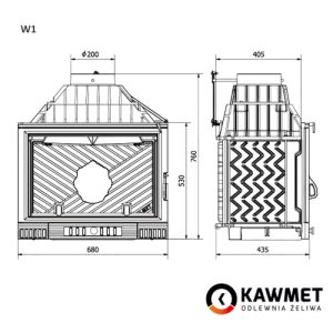 КАМІННА ТОПКА KAWMET W1 HERB (18 KW)