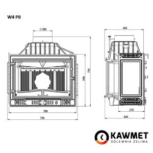 КАМІННА ТОПКА KAWMET W4 ЛІВЕ БІЧНЕ СКЛО (14.5 KW)