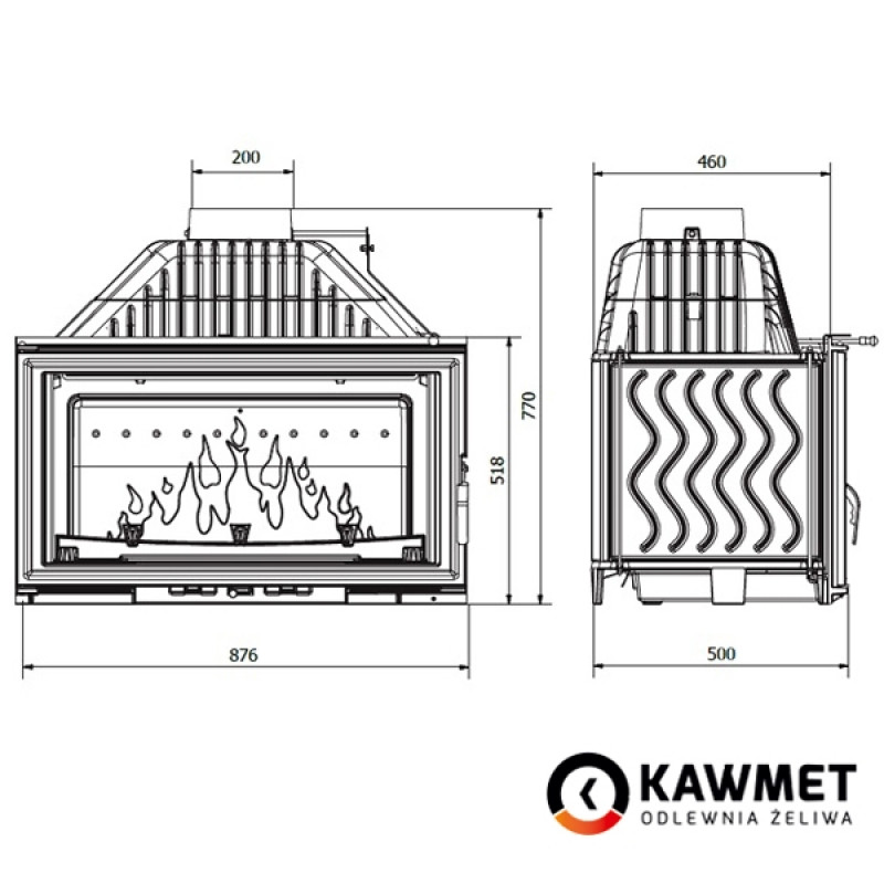 КАМІННА ТОПКА KAWMET W 15 (16KW)