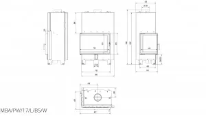 Камінна топка Kratki MBA PW 17 ліва BS