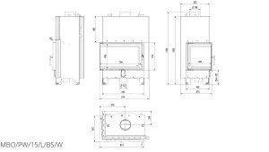 Камінна топка Kratki MBO PW 15 ліва BS