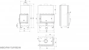 Камінна топка Kratki MBO PW 15 права BS