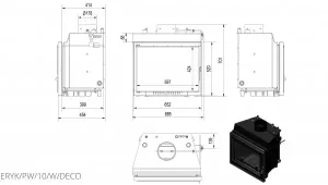 Камінна топка Kratki ERYK PW 10 DECO