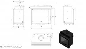 Камінна топка Kratki FELIX PW 14 DECO