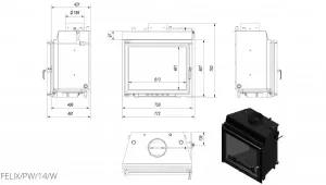 Камінна топка Kratki FELIX PW 14