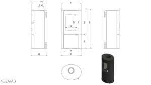Стальна піч Kratki KOZA AB