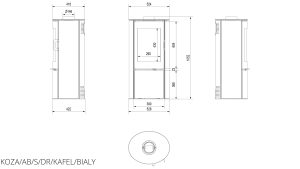 Опалювальна піч Kratki KOZA AB S/DR кахель біла