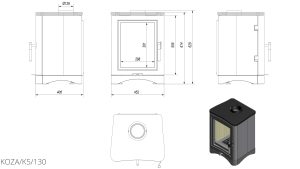 Стальна піч Kratki KOZA K5 Ø 130