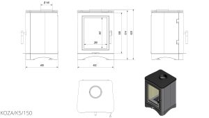 Стальна піч Kratki KOZA K5 Ø 150