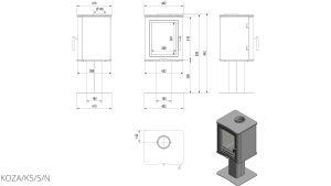 Стальна піч Kratki KOZA K5 S/N