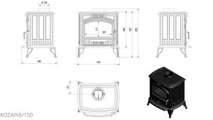 Чавунна піч Kratki KOZA K6 Ø 150