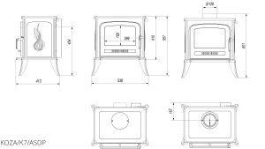 Чавунна піч Kratki KOZA K7 ASDP