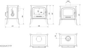 Чавунна піч Kratki KOZA K7 TURBOFAN