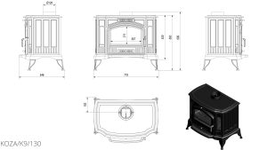 Чавунна піч Kratki KOZA K9 Ø 130