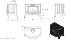 Чавунна піч Kratki KOZA K9 Ø 150 ASDP