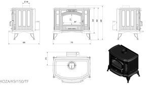 Чавунна піч Kratki KOZA K9 Ø 150 TURBOFAN