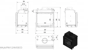 Камінна топка Kratki MAJA PW 12 DECO