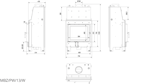 Камінна топка Kratki MBZ PW 13