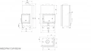 Камінна топка Kratki MBZ PW 13 права BS