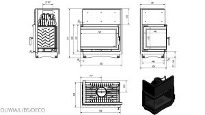 Камінна топка Kratki OLIWIA 18 ліва BS DECO