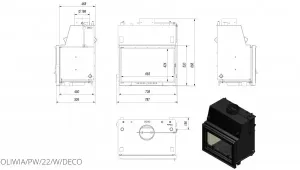 Камінна топка Kratki OLIWIA PW 22 DECO