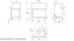 Камінна топка Kratki OLIWIA PW 17 права BS DECO