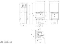 Камінна топка Kratki VN 480/480 ліва BS гільйотина