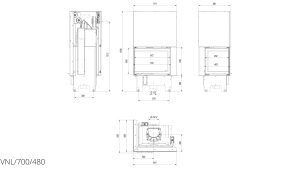 Камінна топка Kratki VN 700/480 ліва BS гільйотина