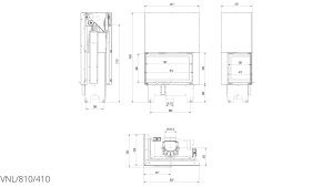 Камінна топка Kratki VN 810/410 ліва BS гільйотина