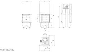 Камінна топка Kratki VN 480/480 права BS гільйотина