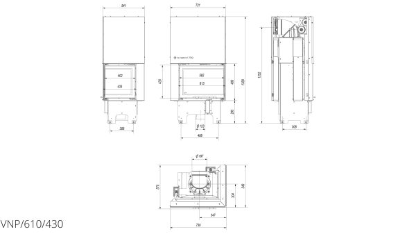 Камінна топка Kratki VN 610/430 права BS гільйотина