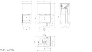 Камінна топка Kratki VN 700/480 права BS гільйотина