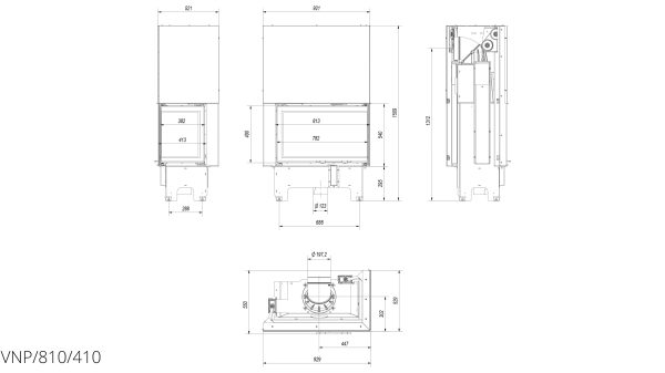 Камінна топка Kratki VN 810/410 права BS гільйотина