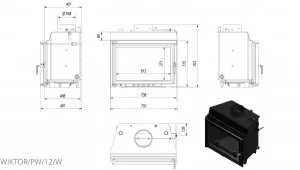 Камінна топка Kratki WIKTOR PW 12