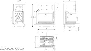 Камінна топка Kratki ZUZIA ECO 12 ліва BS DECO