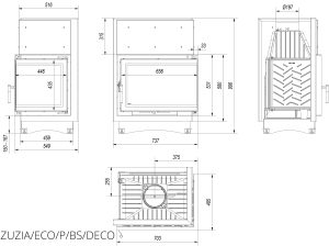 Камінна топка Kratki ZUZIA ECO 12 права BS DECO