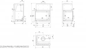 Камінна топка Kratki ZUZIA PW 15 ліва BS DECO