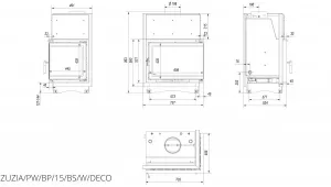 Камінна топка Kratki ZUZIA PW 15 права BS DECO