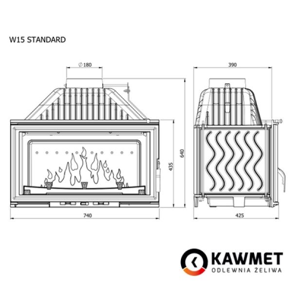 КАМІННА ТОПКА KAWMET W15 (13.5KW)