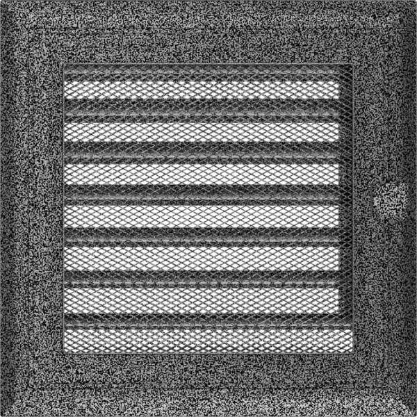 Камінна решітка Kratki Oskar чорно-срібна з жалюзями 17×17