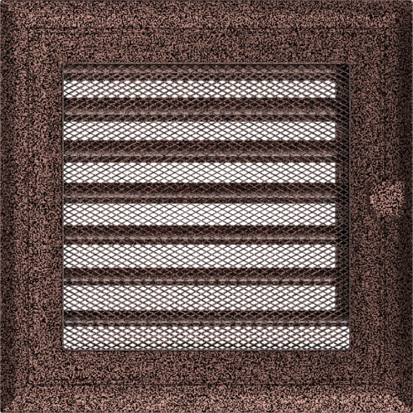 Камінна решітка Kratki Oskar мідна фарбована з жалюзями 17×17