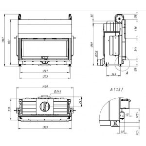 ПОВІТРЯНА КАМІННА ТОПКА GAVRYLIV&SONS 120X52 ГІЛЬЙОТИНА