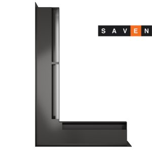 Вентиляційна решітка для каміна кутова ліва SAVEN Loft Angle 60х400х600 графітова