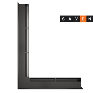 Вентиляційна решітка для каміна кутова ліва SAVEN Loft Angle 60х600х800 графітова