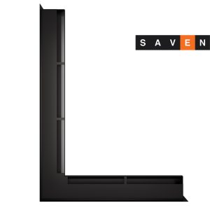 Вентиляційна решітка для каміна кутова ліва SAVEN Loft Angle 60х600х800 чорна